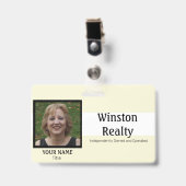Sjabloon voor zakelijk badge met foto-ID (Voorzijde met clip)
