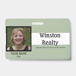 Sjabloon voor zakelijk badge met foto-ID