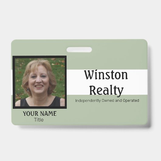 Sjabloon voor zakelijk badge met foto-ID (Voorzijde)