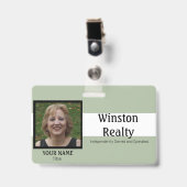 Sjabloon voor zakelijk badge met foto-ID (Voorzijde met clip)
