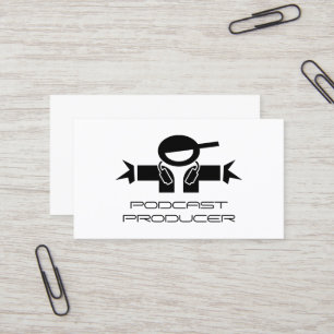 Sjabloon voor zakelijke kaart van podcastproducent visitekaartje