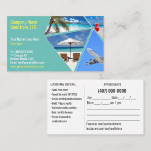 Sjabloon voor zakelijke reisagent visitekaartje