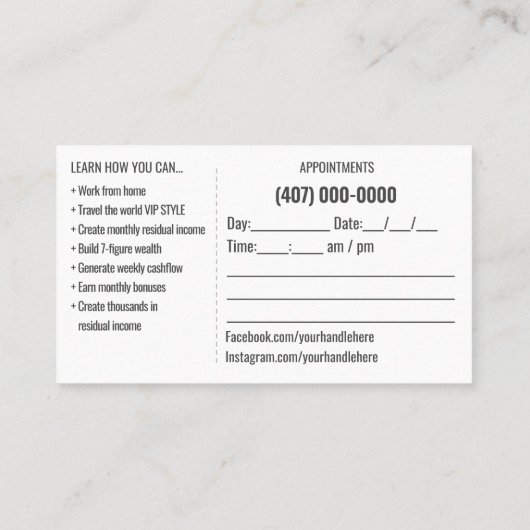 Sjabloon voor zakelijke reisagent visitekaartje (Achterkant)