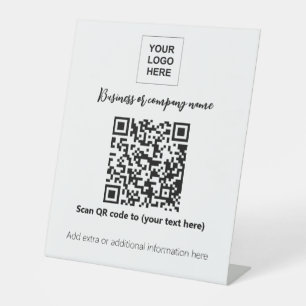 Sjabloon voor zakelijke tabletop QR-code Reclamebord Met Voetstuk