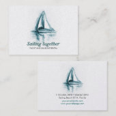 Sjabloon voor zakelijke waterverf voor zeilboot visitekaartje (Voorkant / Achterkant)