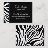Sjabloon voor Zebra Print Business Card Visitekaartje (Voorkant / Achterkant)