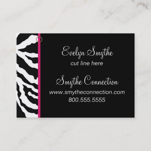 Sjabloon voor Zebra Print Business Card Visitekaartje (Voorkant)