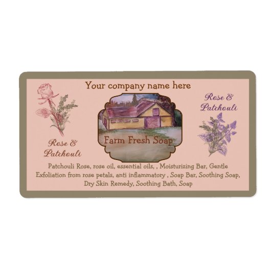 sjabloon voor zeep label  (Voorkant)