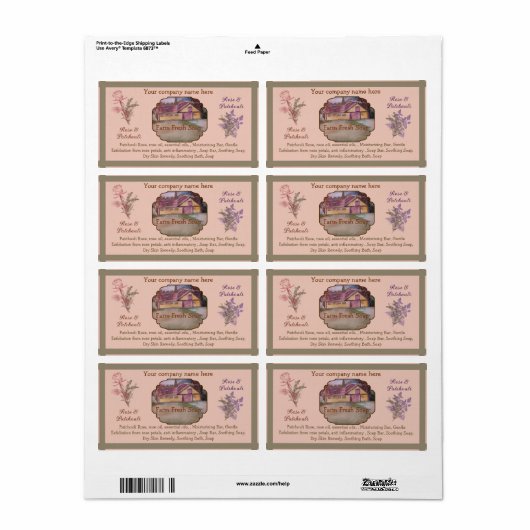 sjabloon voor zeep label  (Full Sheet)