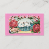 Sjabloon voor  zwaan en Rozen Visitekaartje (Achterkant)