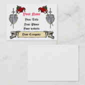 sjabloon voor zwaard, schild en banner visitekaartje (Voorkant / Achterkant)