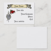 sjabloon voor zwaard, schild en banner visitekaartje (Voorkant / Achterkant)