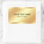 Sjabloon voor zwart en goud elegant rechthoekige sticker (Tas)