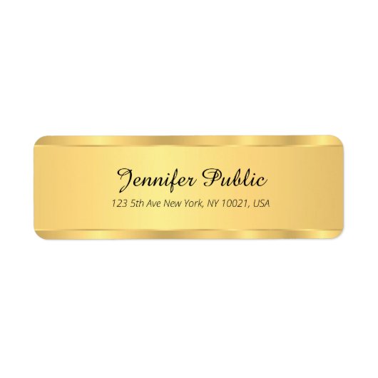 Sjabloon voor zwart-wit en goudglam — elegant reto etiket (Voorkant)