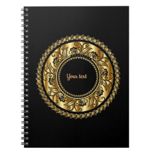 Sjabloon voor zwarte en gouden elegantie notitieboek