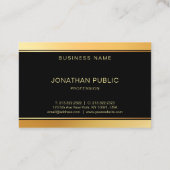 Sjabloon voor zwarte goudmonogram Glamour Modern E Visitekaartje (Achterkant)