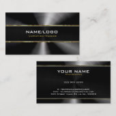 Sjabloon voor zwarte roestvrij staal & goudaccesso visitekaartje (Voorkant / Achterkant)