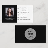 Sjabloon voor zwarte/witte persoonlijke visitekaar visitekaartje (Voorkant / Achterkant)