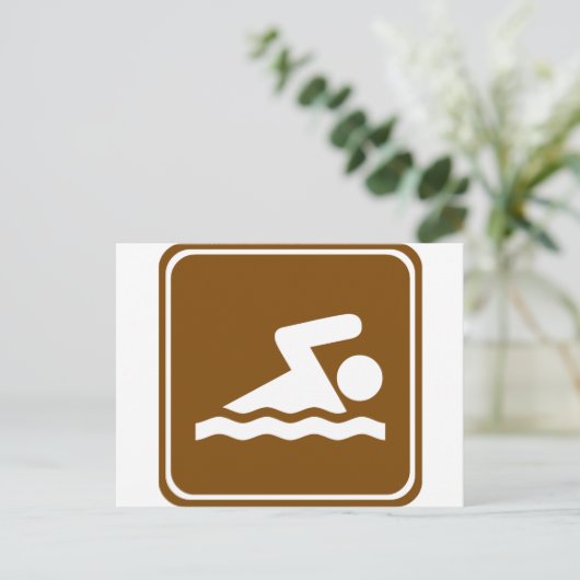 Sjabloon voor zwemwegen briefkaart (Staand voorkant)