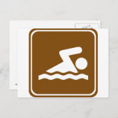 Sjabloon voor zwemwegen briefkaart (Voorkant / Achterkant)