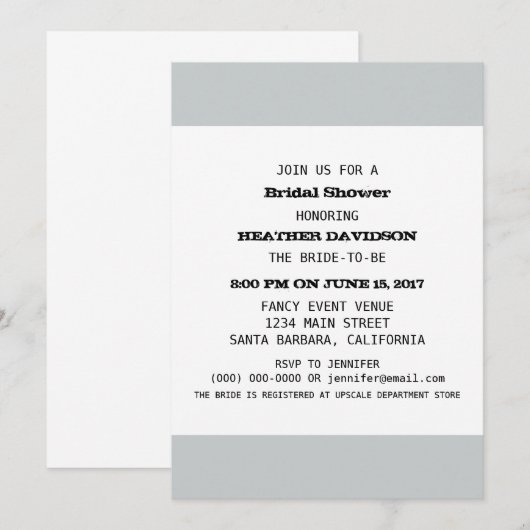 Sjabloon vrijgezellenfeest partij kaart (Voorkant / Achterkant)