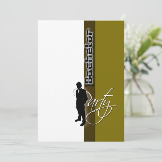 Sjabloon vrijgezellenfeest vooraanstaande mannen kaart (Staand voorkant)