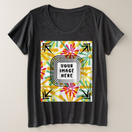 Sjabloon Vrouwen Plus Maat Korte Mouw Custom Grote Maat T-shirt (Design voorkant)