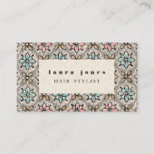 Sjabloon  Wallpaper Pattern Hair Stylist Visitekaartje (Voorkant)