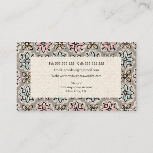 Sjabloon  Wallpaper Pattern Hair Stylist Visitekaartje (Achterkant)