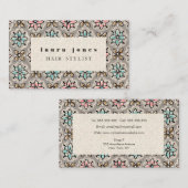 Sjabloon  Wallpaper Pattern Hair Stylist Visitekaartje (Voorkant / Achterkant)