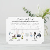 Sjabloon waterverf-weddenschap tijdlijnpictogram kaart (Staand voorkant)