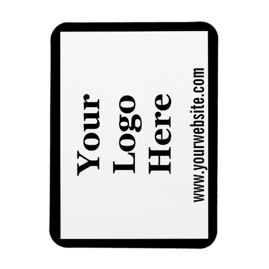 Sjabloon: Website zwart-wit en uw Logo hier Magneet (Verticaal)