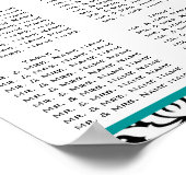 Sjabloon-weddenschapskabel Damask Blauwgroen Poster (Hoek)