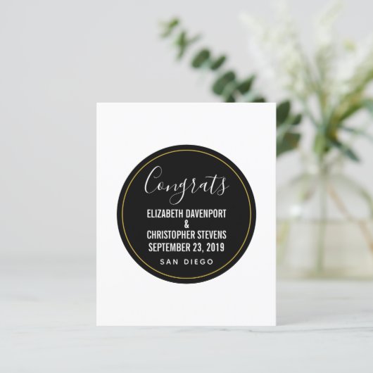 Sjabloon WEDING CONGRATS (Staand voorkant)