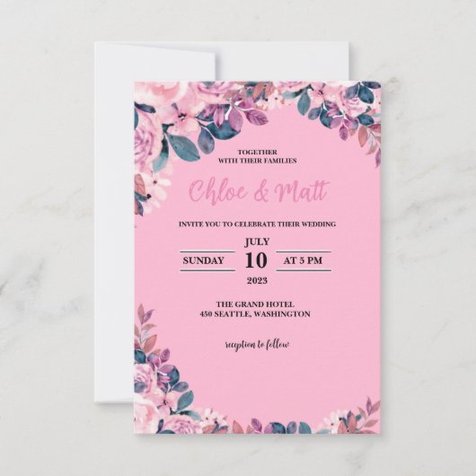 SJABLOON WEDING INVITATIES ONLINE ELEGANTE STROOM (Voorkant)