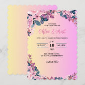 SJABLOON WEDING INVITATIES ONLINE ELEGANTE STROOM KAART (Voorkant / Achterkant)