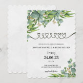 SJABLOON WEDING INVITATIES ONLINE GROENE LEZEN KAART (Voorkant / Achterkant)