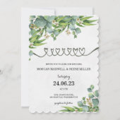 SJABLOON WEDING INVITATIES ONLINE GROENE LEZEN KAART (Voorkant)