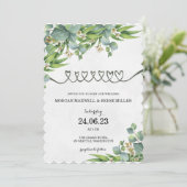 SJABLOON WEDING INVITATIES ONLINE GROENE LEZEN KAART (Staand voorkant)