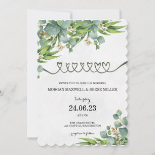 SJABLOON WEDING INVITATIES ONLINE GROENE LEZEN KAART