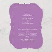 SJABLOON WEDING INVITATIES ONLINE - lavender Kaart (Voorkant / Achterkant)