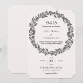 SJABLOON WEDING INVITATIES ONLINE Monogram Kaart (Voorkant / Achterkant)