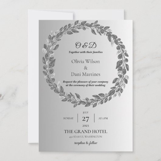SJABLOON WEDING INVITATIES ONLINE Monogram Kaart (Voorkant)