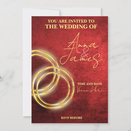 Sjabloon WEDING INVITATION DESIGN Kaart (Voorkant)