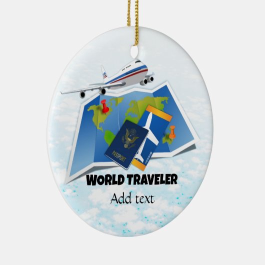 Sjabloon wereldreiziger keramisch ornament (Rechts)