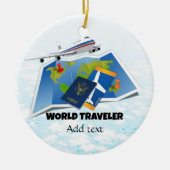 Sjabloon wereldreiziger keramisch ornament (Voorkant)