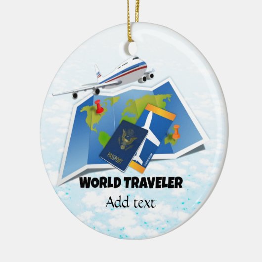 Sjabloon wereldreiziger keramisch ornament (Links)