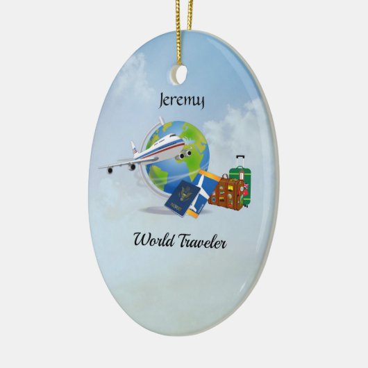 Sjabloon wereldreiziger keramisch ornament (Links)