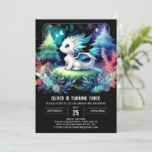 Sjabloon Whimsy Dragon Verjaardag Kaart (Staand voorkant)