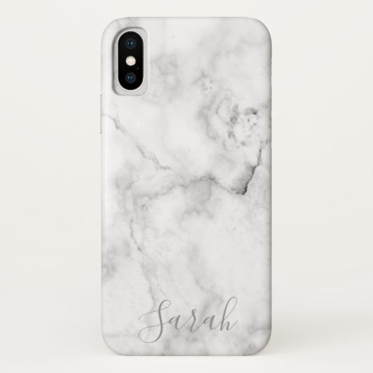 Sjabloon White Marble Pattern iPhone XS Hoesje (Achterkant)